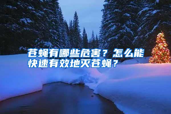 苍蝇有哪些危害？怎么能快速有效地灭苍蝇？