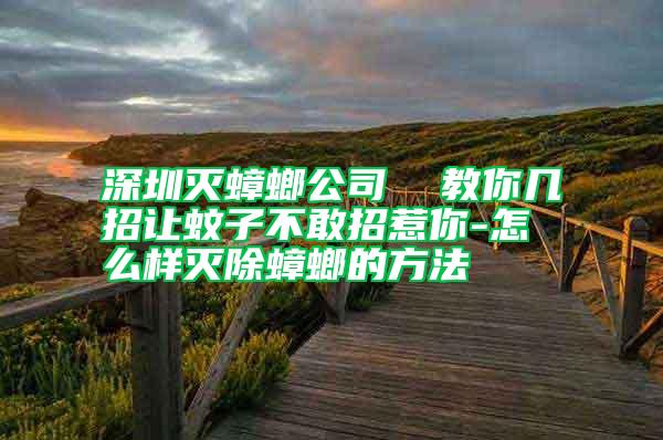 深圳灭蟑螂公司  教你几招让蚊子不敢招惹你-怎么样灭除蟑螂的方法