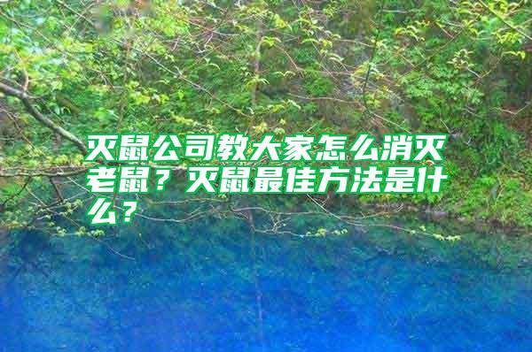 灭鼠公司教大家怎么消灭老鼠？灭鼠最佳方法是什么？