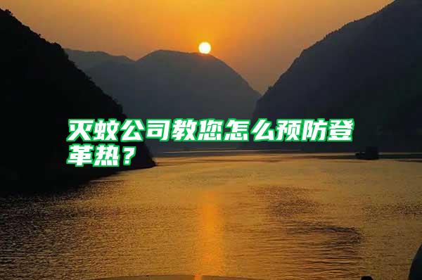 灭蚊公司教您怎么预防登革热？