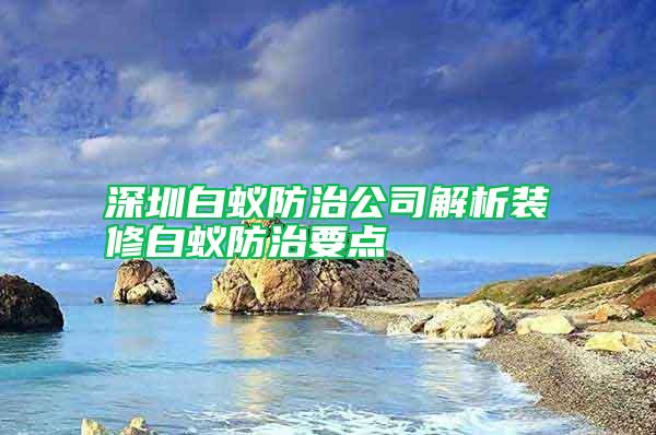 深圳白蚁防治公司解析装修白蚁防治要点