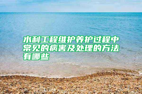 水利工程维护养护过程中常见的病害及处理的方法有哪些