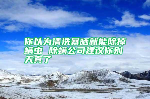 你以为清洗暴晒就能除掉螨虫 除螨公司建议你别天真了