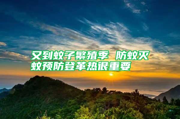 又到蚊子繁殖季 防蚊灭蚊预防登革热很重要