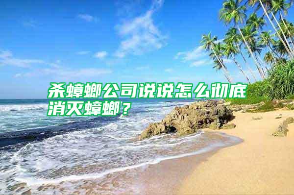 杀蟑螂公司说说怎么彻底消灭蟑螂？