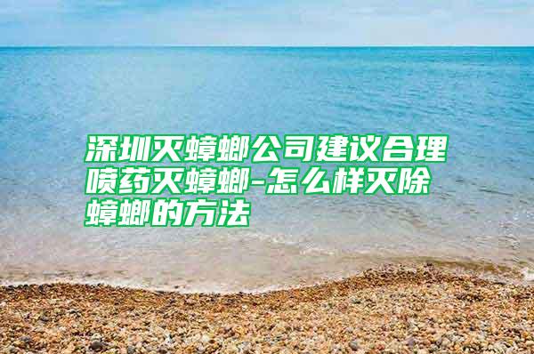 深圳灭蟑螂公司建议合理喷药灭蟑螂-怎么样灭除蟑螂的方法