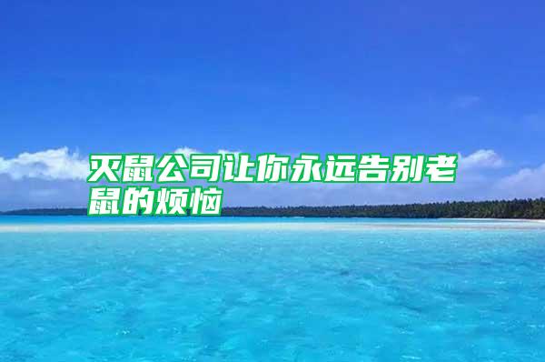 灭鼠公司让你永远告别老鼠的烦恼