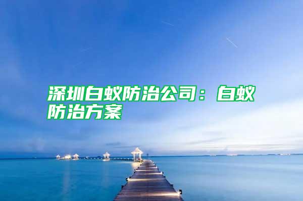 深圳白蚁防治公司：白蚁防治方案