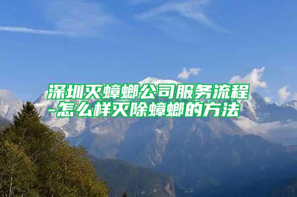 深圳灭蟑螂公司服务流程-怎么样灭除蟑螂的方法