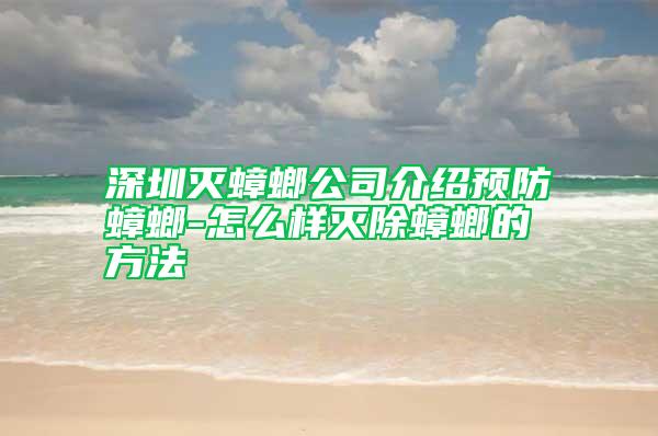 深圳灭蟑螂公司介绍预防蟑螂-怎么样灭除蟑螂的方法