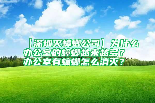 【深圳灭蟑螂公司】为什么办公室的蟑螂越来越多？办公室有蟑螂怎么消灭？