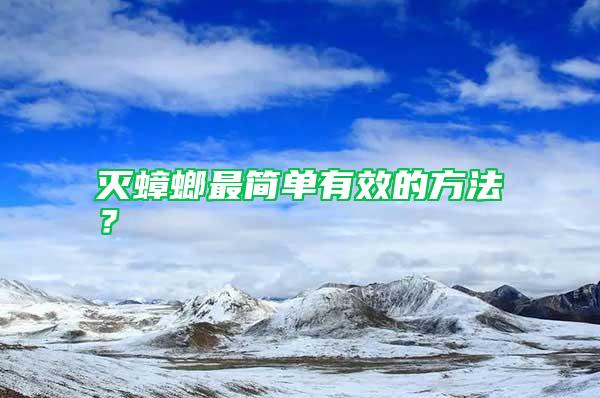 灭蟑螂最简单有效的方法？