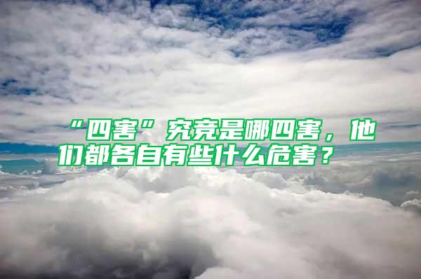 “四害”究竞是哪四害，他们都各自有些什么危害？