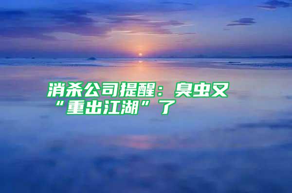 消杀公司提醒：臭虫又“重出江湖”了