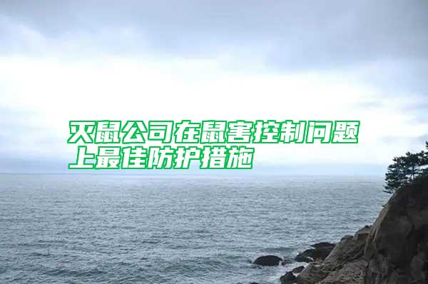 灭鼠公司在鼠害控制问题上最佳防护措施