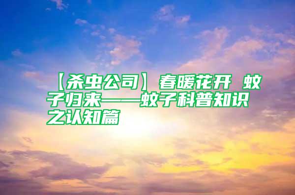 【杀虫公司】春暖花开 蚊子归来——蚊子科普知识之认知篇