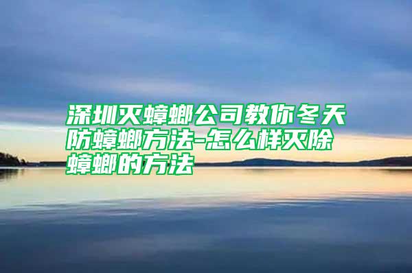 深圳灭蟑螂公司教你冬天防蟑螂方法-怎么样灭除蟑螂的方法