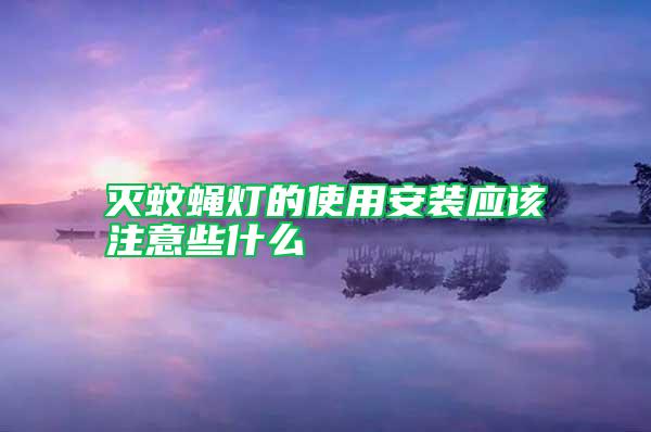 灭蚊蝇灯的使用安装应该注意些什么