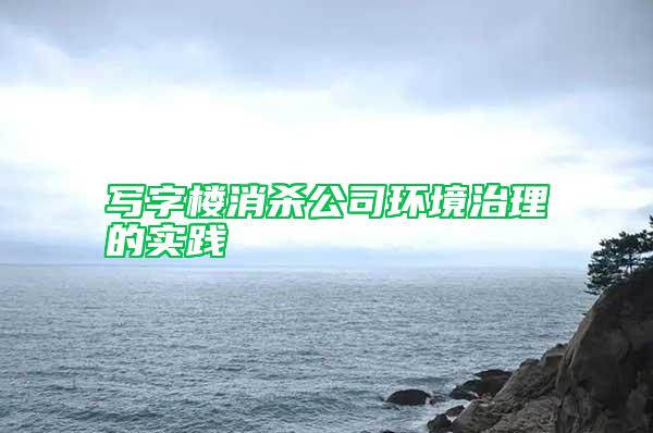 写字楼消杀公司环境治理的实践