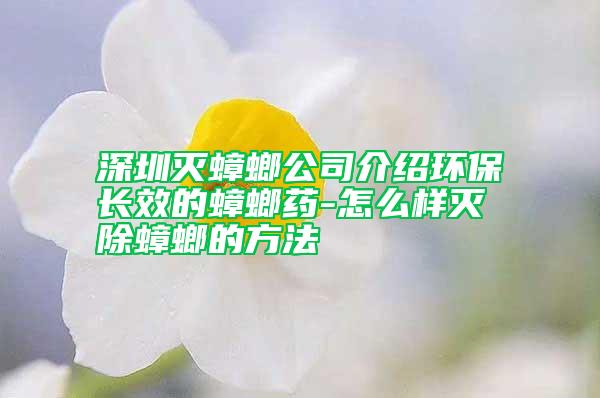 深圳灭蟑螂公司介绍环保长效的蟑螂药-怎么样灭除蟑螂的方法