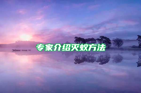 专家介绍灭蚁方法