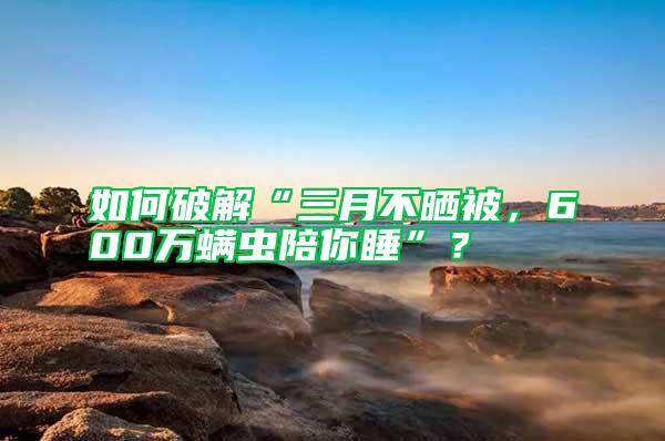 如何破解“三月不晒被，600万螨虫陪你睡”？