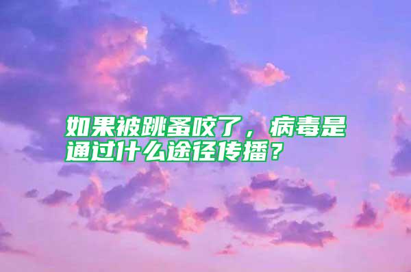 如果被跳蚤咬了，病毒是通过什么途径传播？