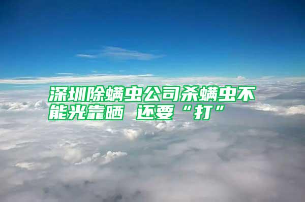 深圳除螨虫公司杀螨虫不能光靠晒 还要“打”