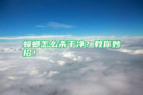 蟑螂怎么杀干净？教你妙招！