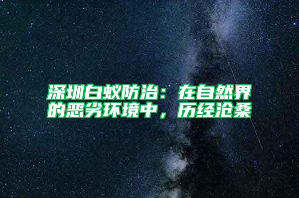 深圳白蚁防治：在自然界的恶劣环境中，历经沧桑