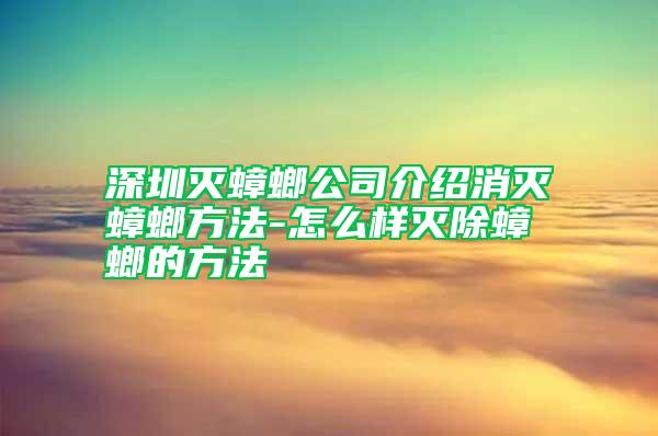 深圳灭蟑螂公司介绍消灭蟑螂方法-怎么样灭除蟑螂的方法