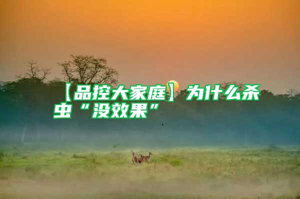 【品控大家庭】为什么杀虫“没效果”