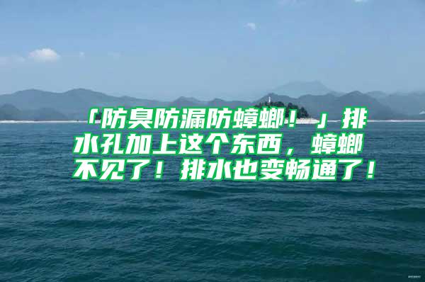 「防臭防漏防蟑螂！」排水孔加上这个东西，蟑螂不见了！排水也变畅通了！