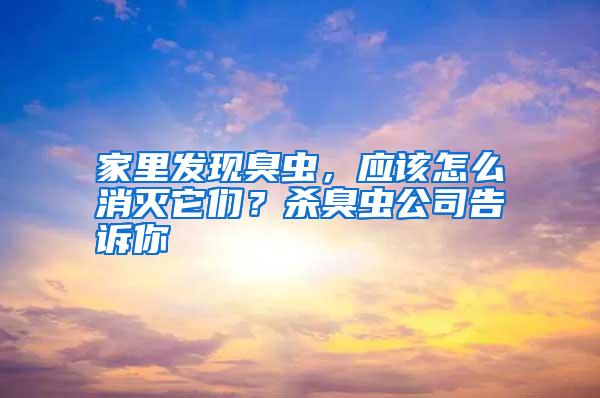 家里发现臭虫，应该怎么消灭它们？杀臭虫公司告诉你