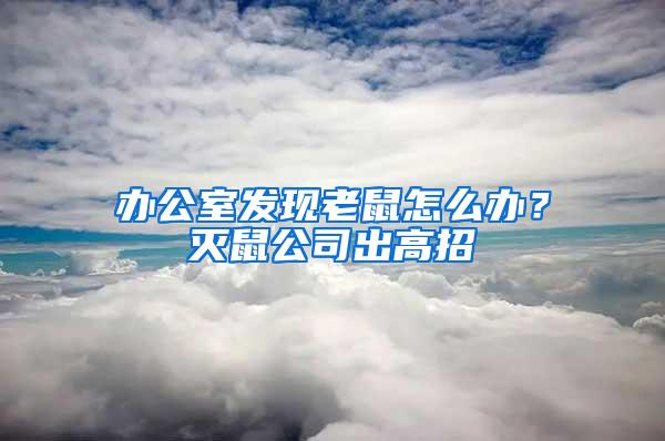 办公室发现老鼠怎么办？灭鼠公司出高招
