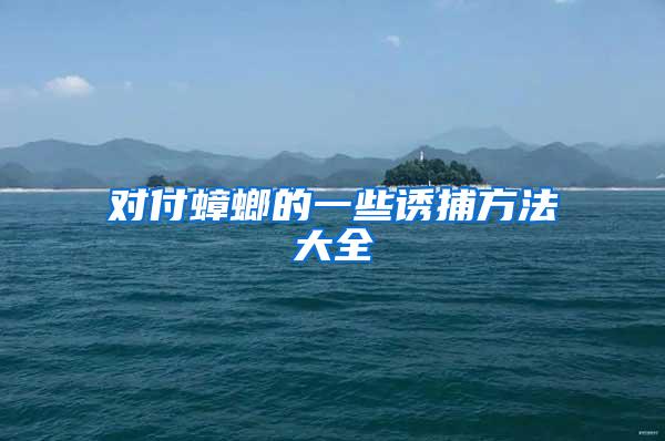 对付蟑螂的一些诱捕方法大全