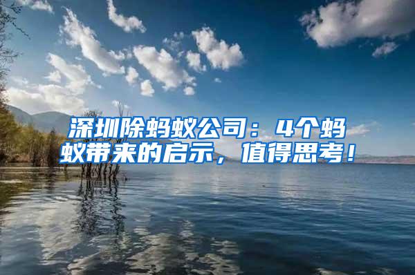 深圳除蚂蚁公司：4个蚂蚁带来的启示，值得思考！