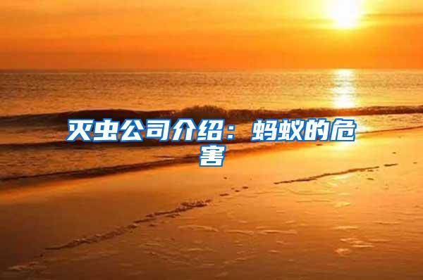 灭虫公司介绍：蚂蚁的危害
