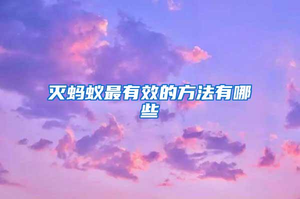 灭蚂蚁最有效的方法有哪些