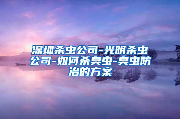 深圳杀虫公司-光明杀虫公司-如何杀臭虫-臭虫防治的方案