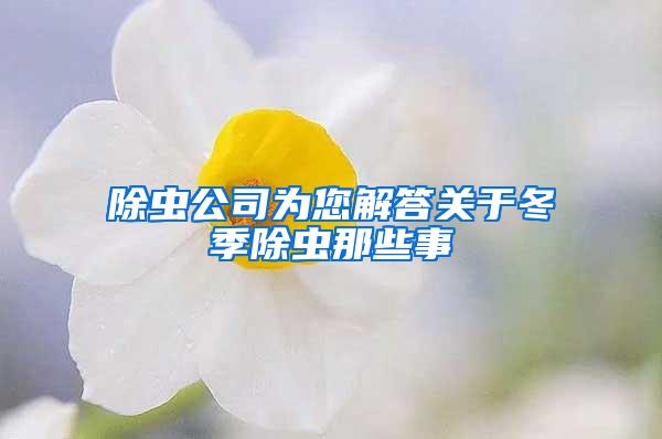 除虫公司为您解答关于冬季除虫那些事