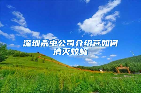 深圳杀虫公司介绍苍如何消灭蚊蝇